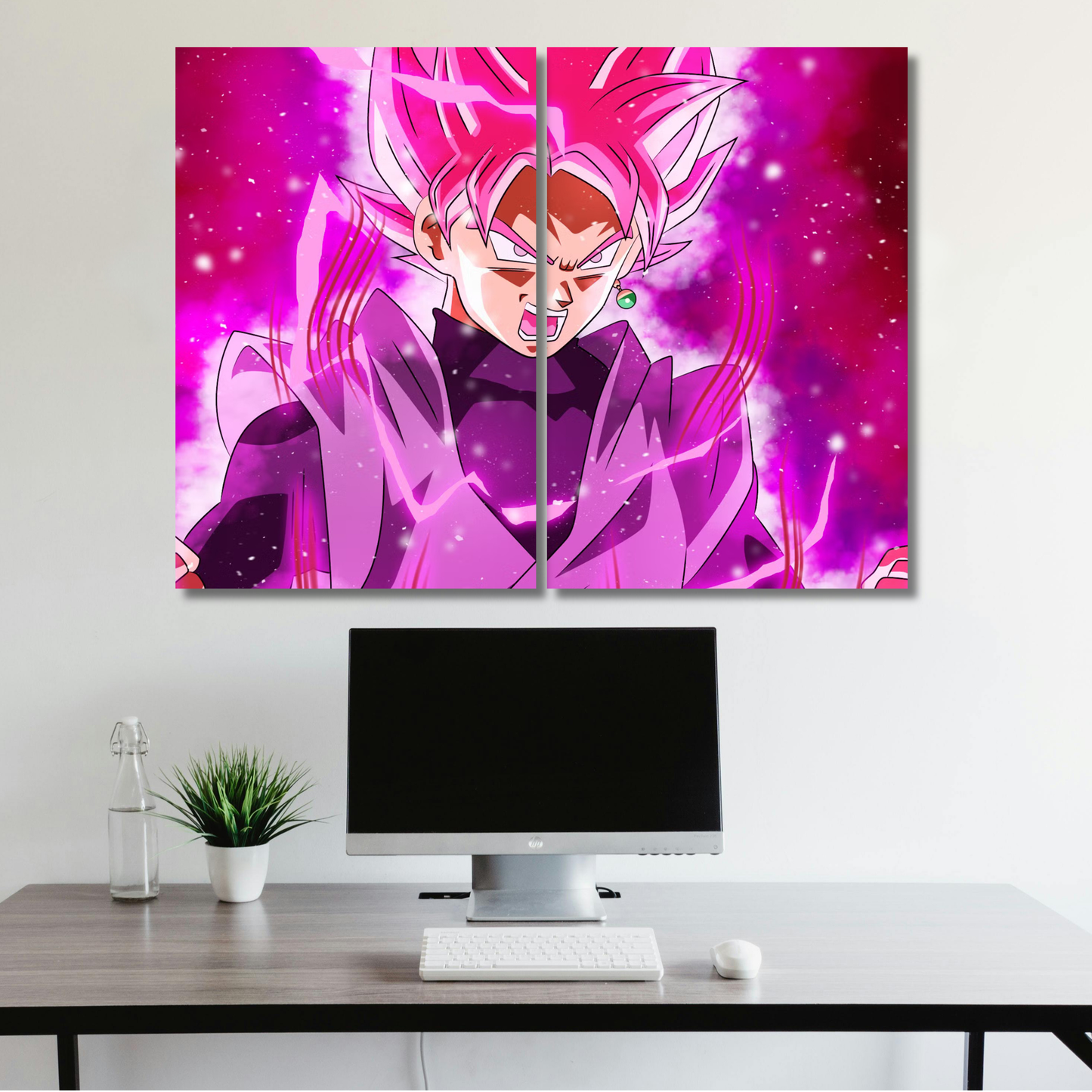 Goku Black: The Divine Rosé Wrath - Premium Metal Poster