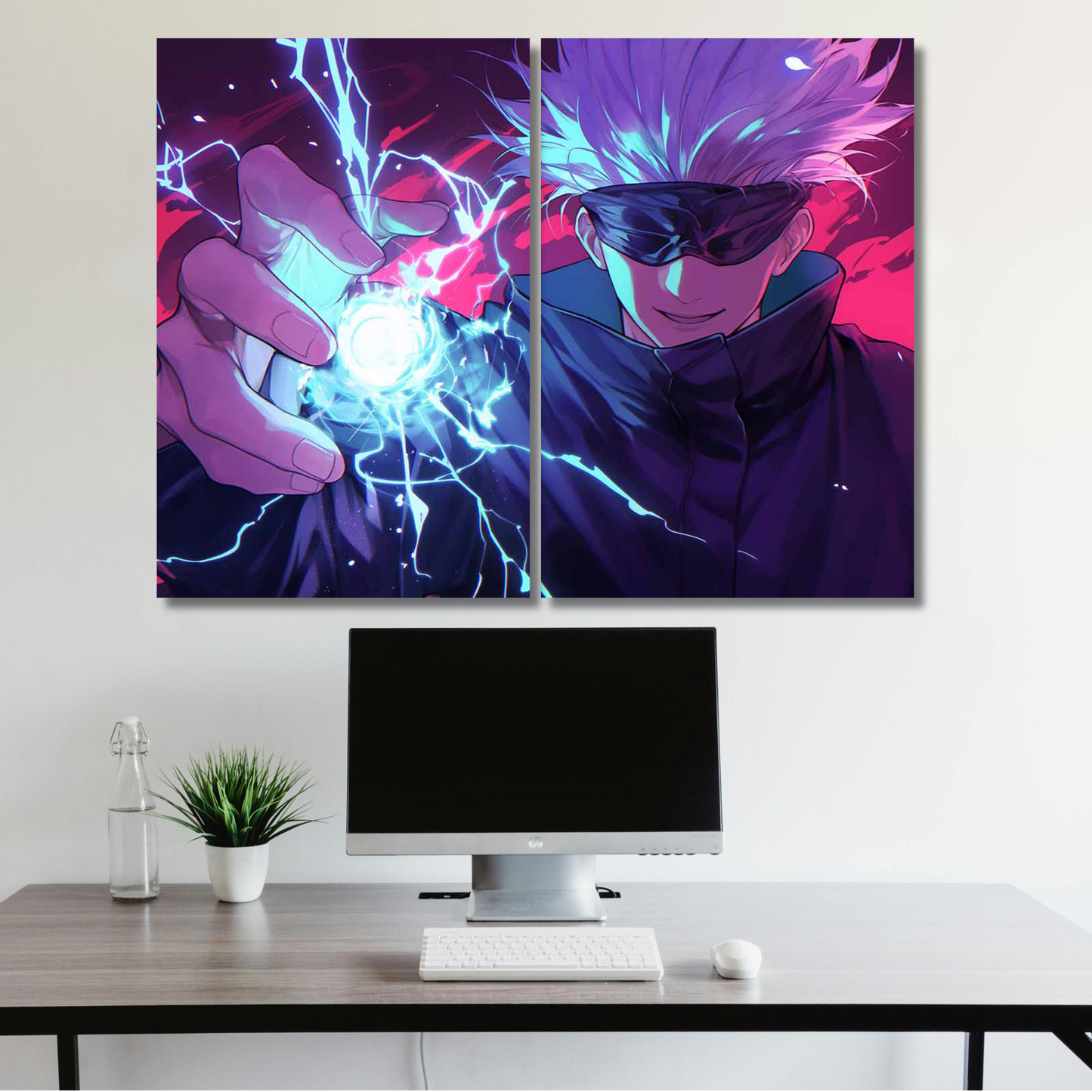 Satoru Gojo: Hollow Technique Blue Power - Premium Metal Poster