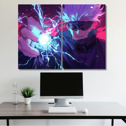 Satoru Gojo: Hollow Technique Blue Power - Premium Metal Poster