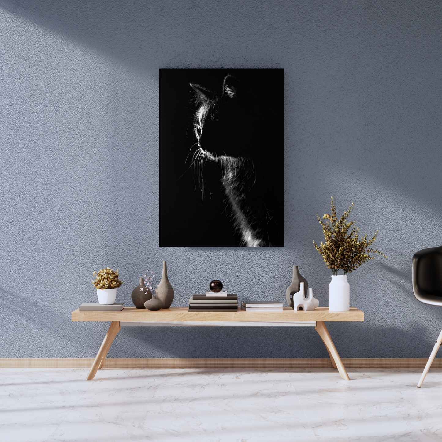 The Velvet Silhouette of a Midnight Predator: - Premium Metal Poster