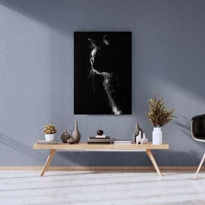 The Velvet Silhouette of a Midnight Predator: - Premium Metal Poster