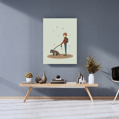 The Simple Comfort of an Autumn Stroll - Premium Metal Poster