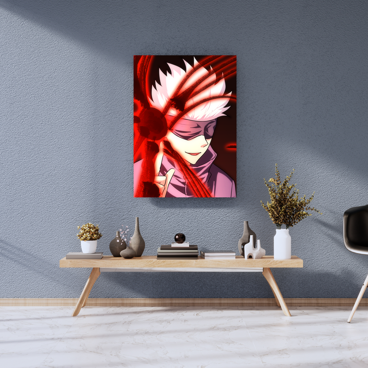 Cursed Technique Red: Gojo Satoru Convergence - Premium Metal Poster