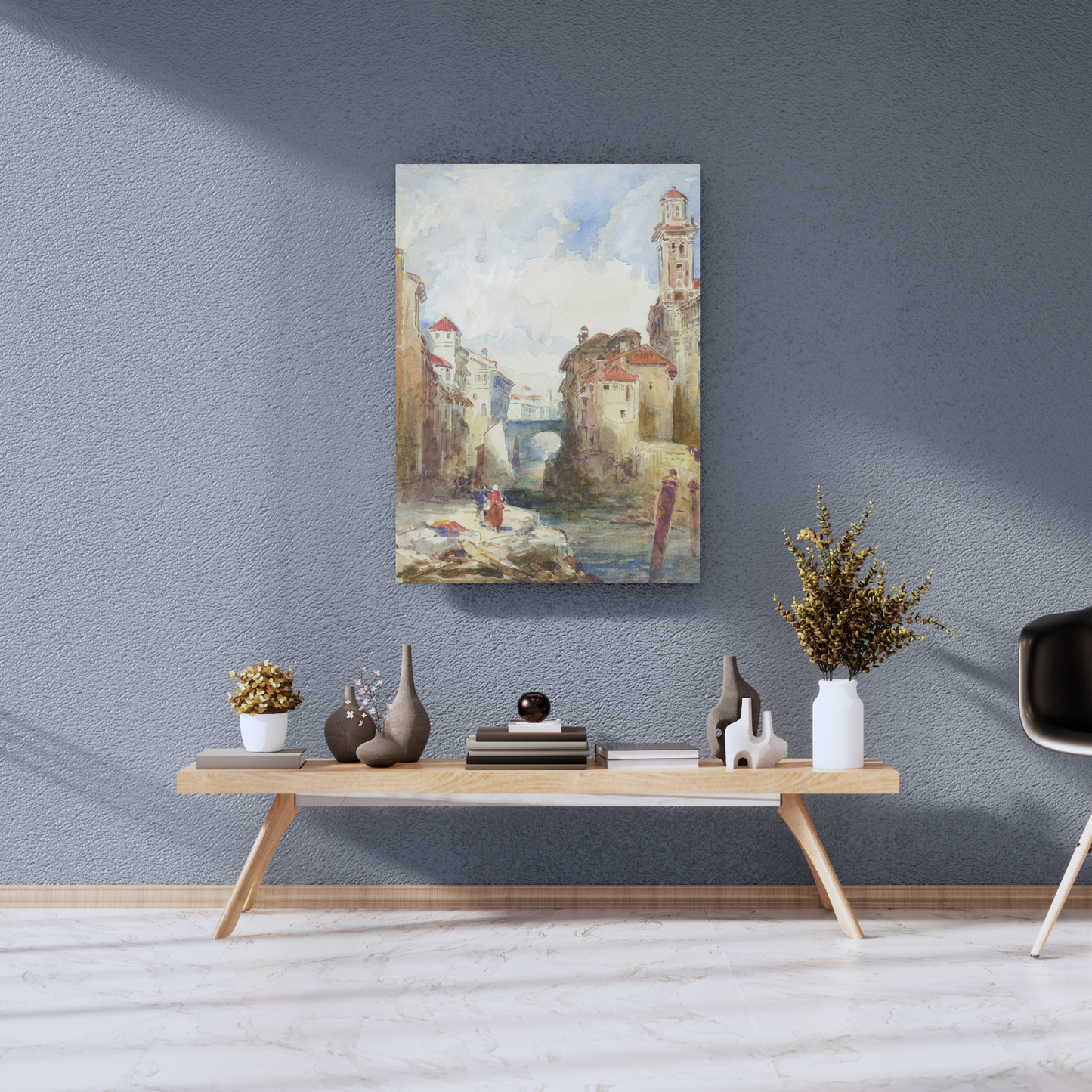 The Venetian Dream: Watercolor Serenity - Premium Metal Poster