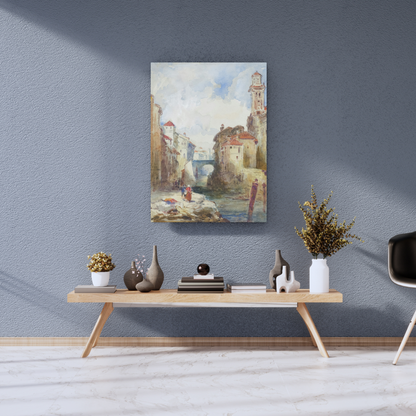 The Venetian Dream: Watercolor Serenity - Premium Metal Poster