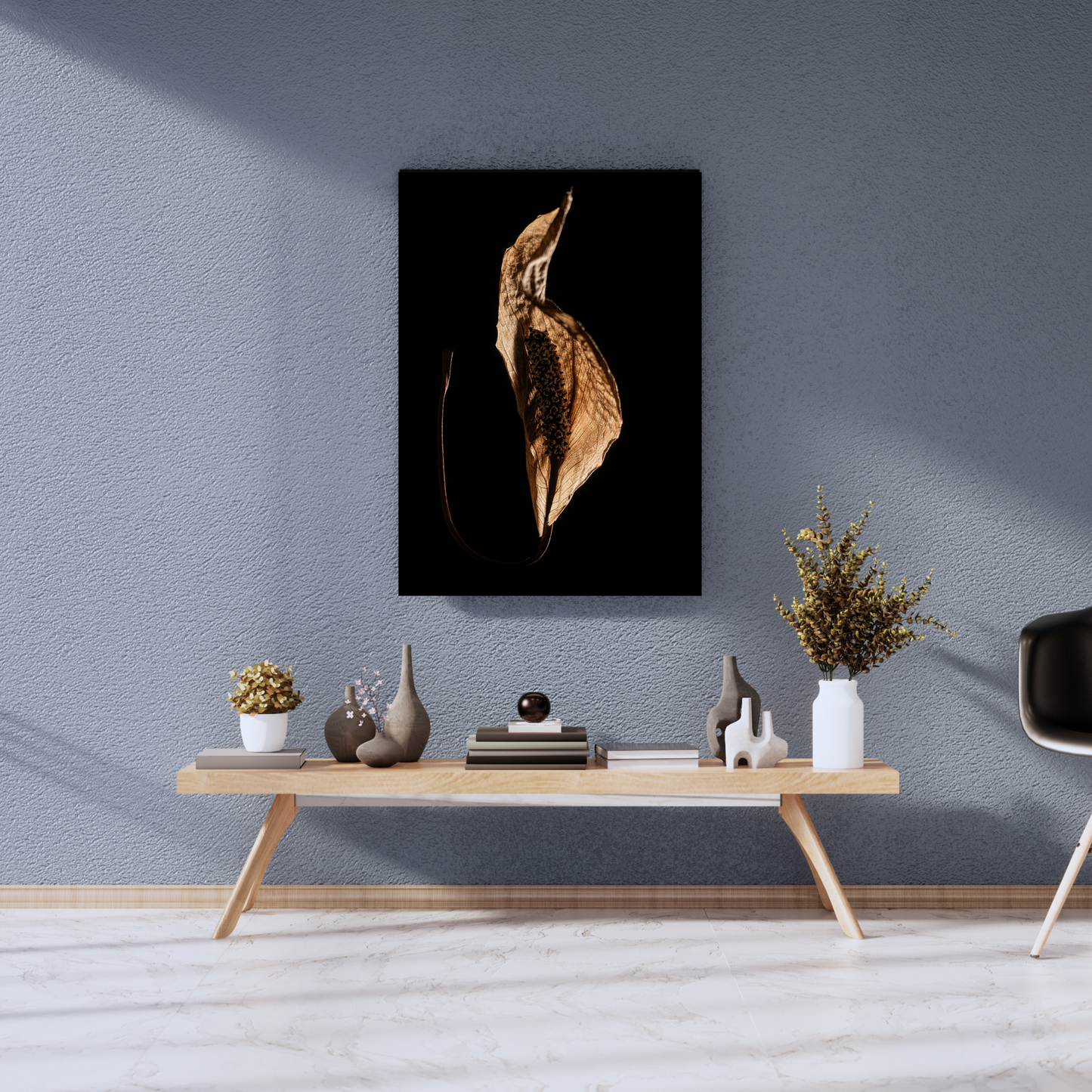 The Golden Wither: Botanical Noir - Premium Metal Poster