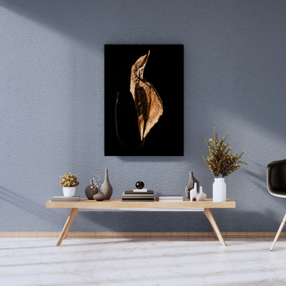 The Golden Wither: Botanical Noir - Premium Metal Poster