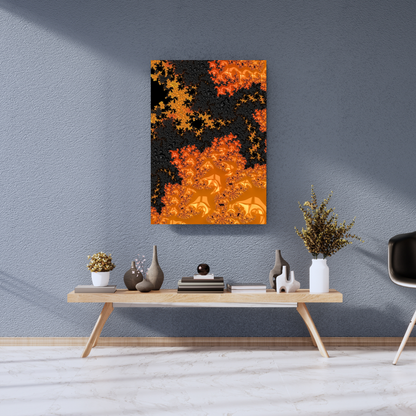 Molten Core: Abstract Lava Fractal Flow - Premium Metal Poster