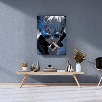 Gojo Gaze: Awakened Six Eyes Aesthetic - Premium Metal Poster