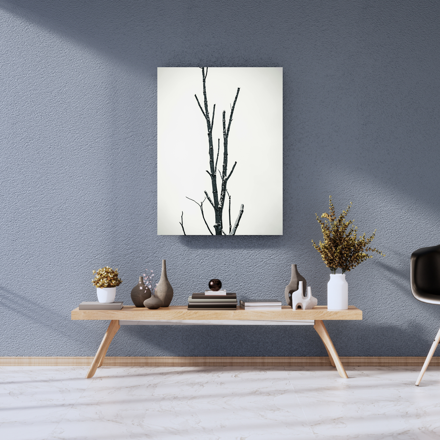 The Silent Resilience of a Frozen Branch - Premium Metal Poster