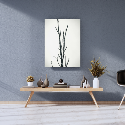 The Silent Resilience of a Frozen Branch - Premium Metal Poster