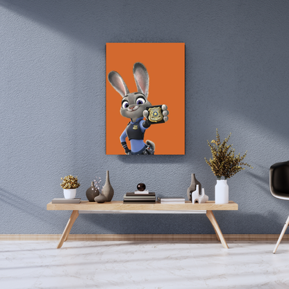 "Officer Hopps: Judy Zootopia Badge" - Premium Metal Poster