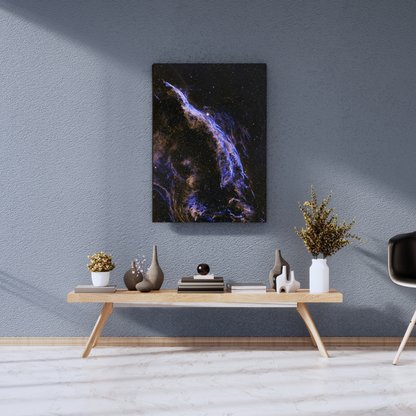 "Stellar Veil: Deep Space Nebula - Premium Metal Poster