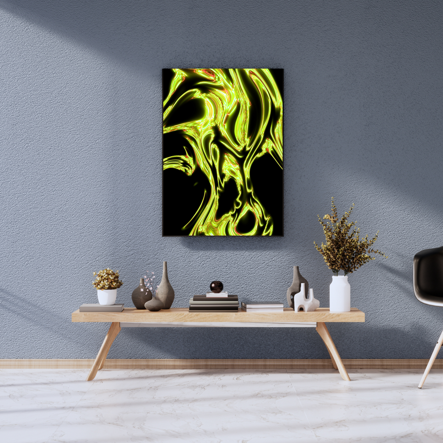 The Neon Pulse of Electric Energy - Premium Metal Poster