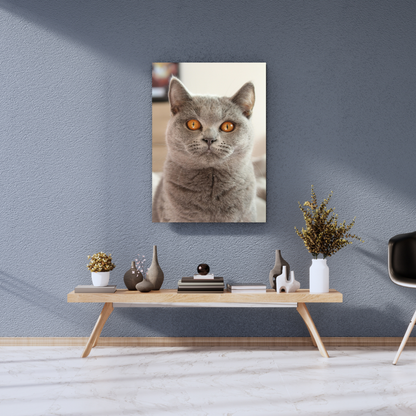 Royal Chartreux Portrait - Premium Metal Poster