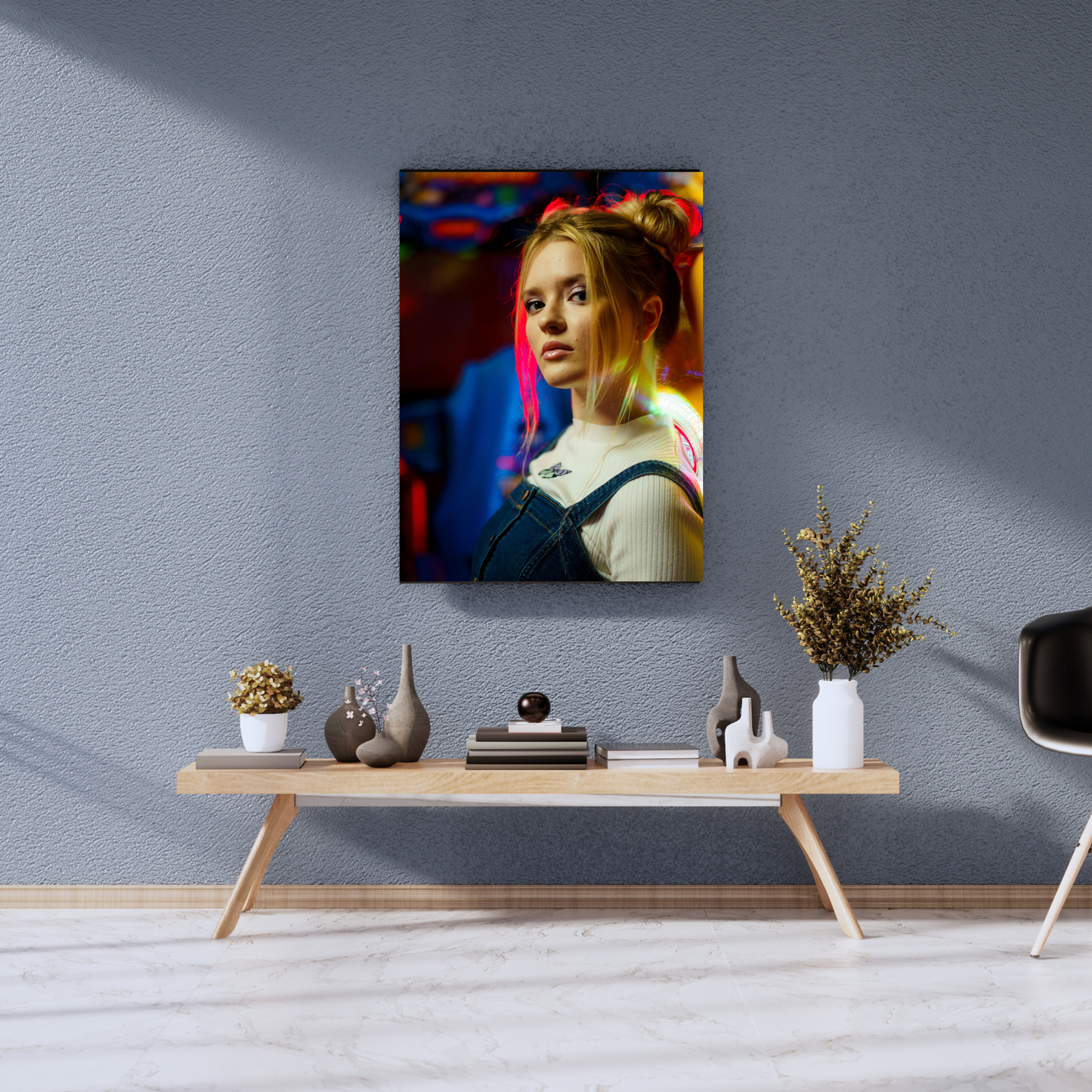 "Arcade Glow: Vibrant Neon Aesthetic" - Premium Metal Poster