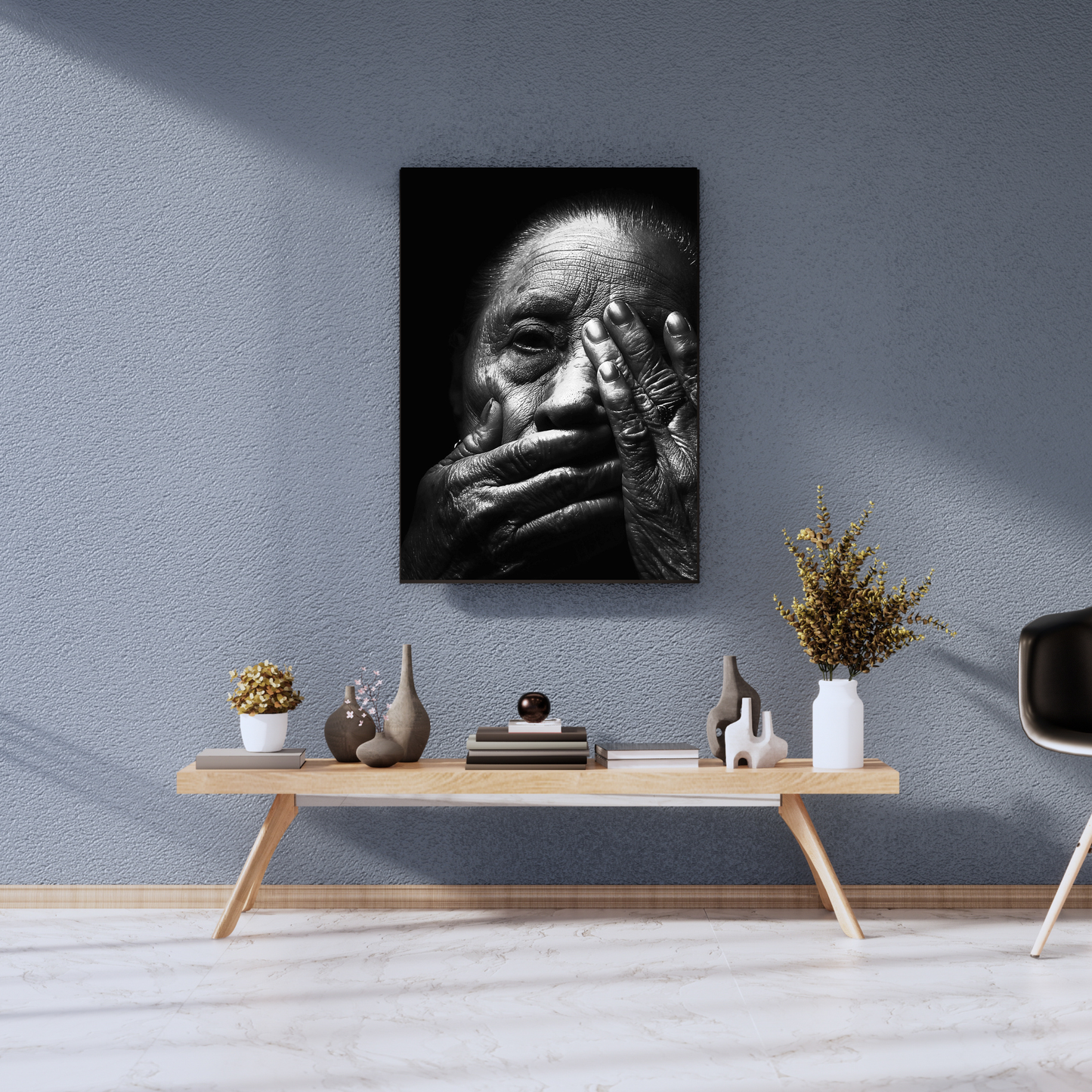 The Silent Wisdom of Weathered Souls: - Premium Metal Poster