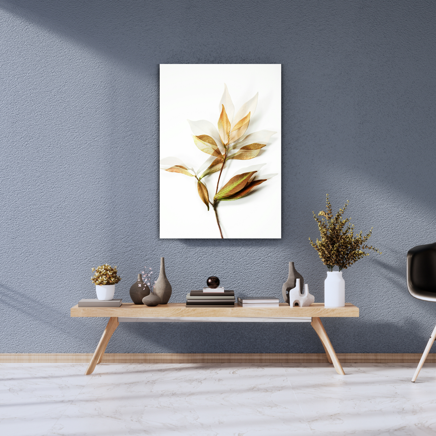 The Ethereal Glow of Golden Leaves - Premium Metal Poster
