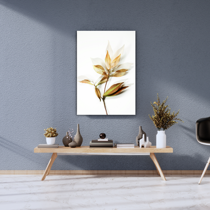 The Ethereal Glow of Golden Leaves - Premium Metal Poster