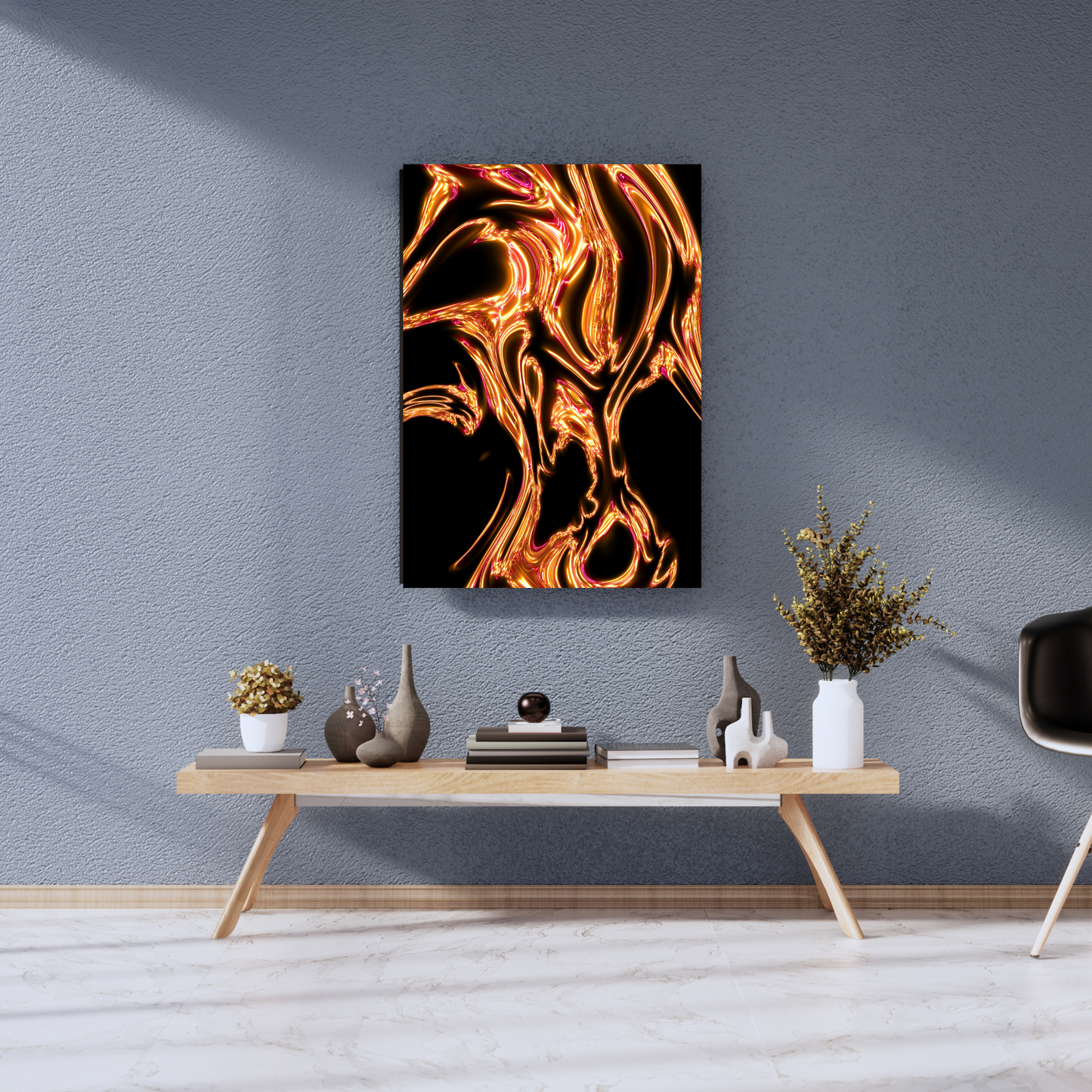 The Fluid Dance of Molten Gold - Premium Metal Poster