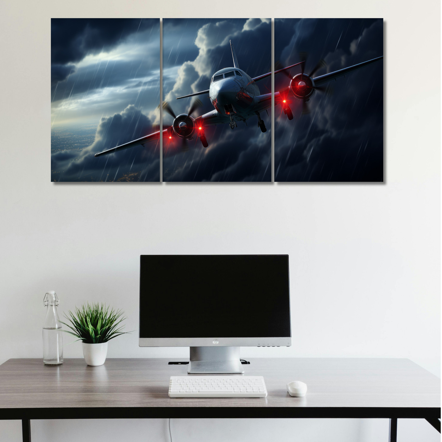 Storm Chaser: Cinematic Aviator - Premium Metal Poster
