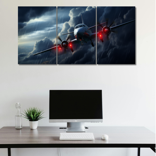Storm Chaser: Cinematic Aviator - Premium Metal Poster