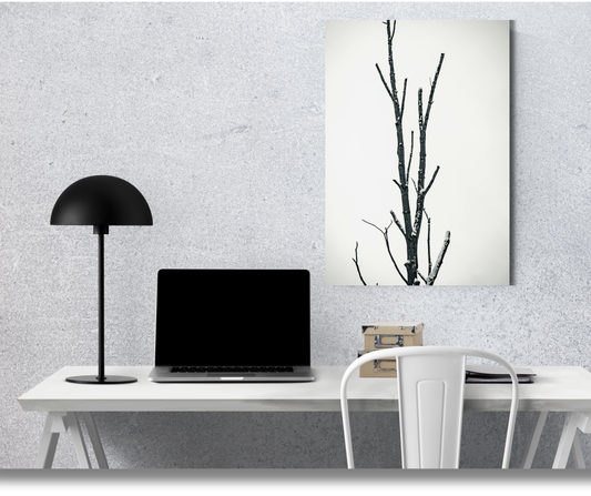 The Silent Resilience of a Frozen Branch - Premium Metal Poster