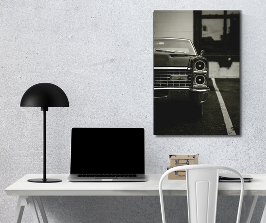 The Monochrome Elegance of a Classic - Premium Metal Poster