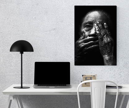 The Silent Wisdom of Weathered Souls: - Premium Metal Poster