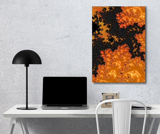 Molten Core: Abstract Lava Fractal Flow - Premium Metal Poster