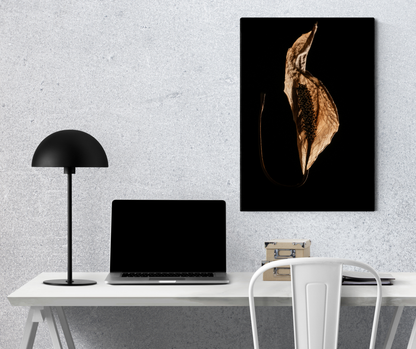 The Golden Wither: Botanical Noir - Premium Metal Poster
