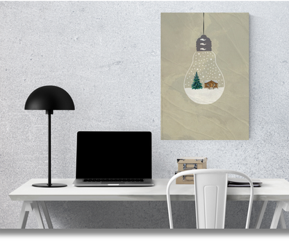 A Winter Wonderland Within a Bulb - Premium Metal Poster