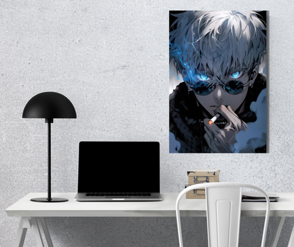 Gojo Gaze: Awakened Six Eyes Aesthetic - Premium Metal Poster