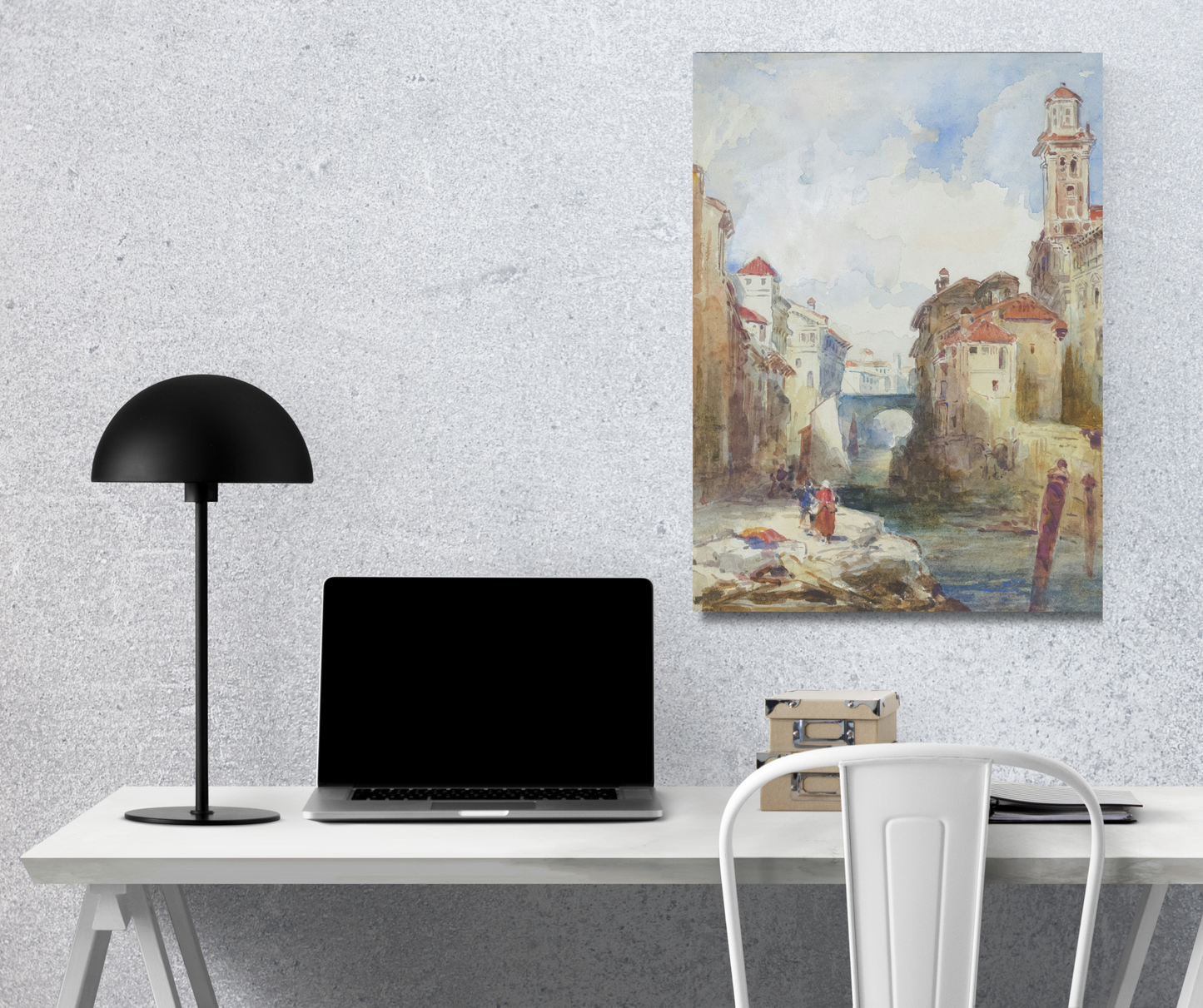 The Venetian Dream: Watercolor Serenity - Premium Metal Poster