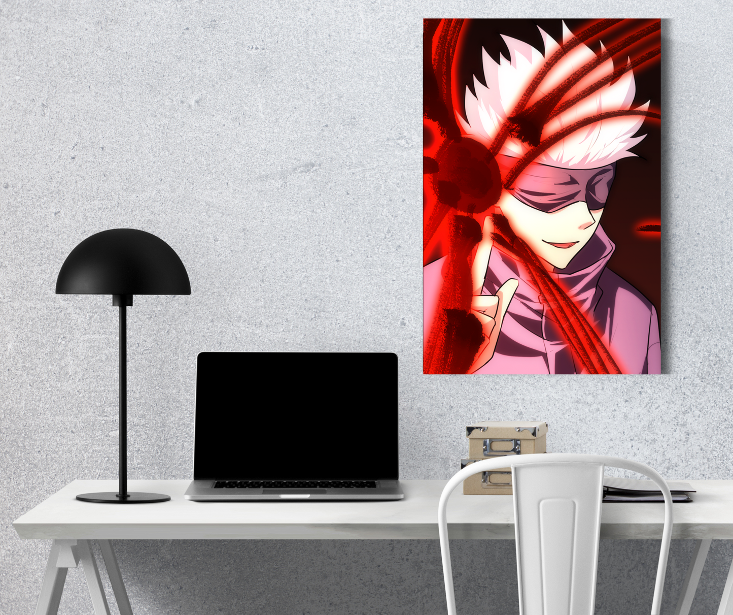 Cursed Technique Red: Gojo Satoru Convergence - Premium Metal Poster