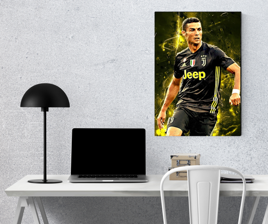 ( Cristiano Ronaldo ) The Golden Strike of a Global Icon - Premium Metal Poster