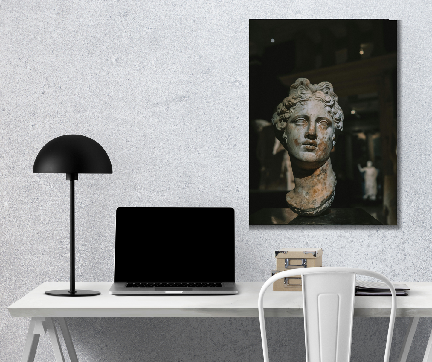 Eternal Grace: Vintage Grecian Sculpture - Premium Metal Poster