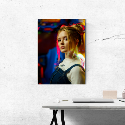 "Arcade Glow: Vibrant Neon Aesthetic" - Premium Metal Poster