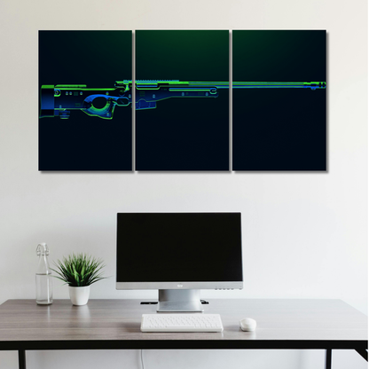 AWM Neon Prism: 3-Panel - Premium Metal Poster