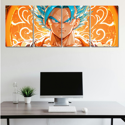 Super Saiyan Azure: Solar Flare Edition - Premium Metal Poster