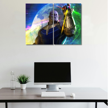 Inevitable Power: Thanos Infinity Gauntlet Cosmic Wall - Premium Metal Poster