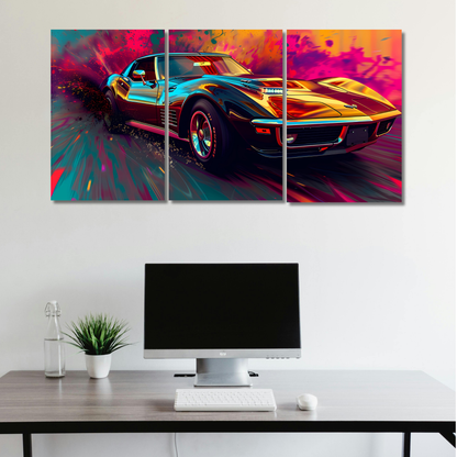 Cyber-Abstract Muscle Car - Premium Metal Poster