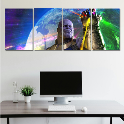 Titan's Snap: Thanos Infinity Gauntlet Cosmic Triptych - Premium Metal Poster