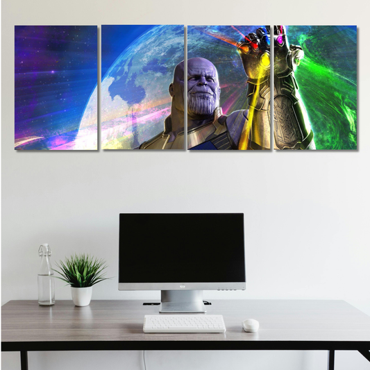 Titan's Snap: Thanos Infinity Gauntlet Cosmic Triptych - Premium Metal Poster