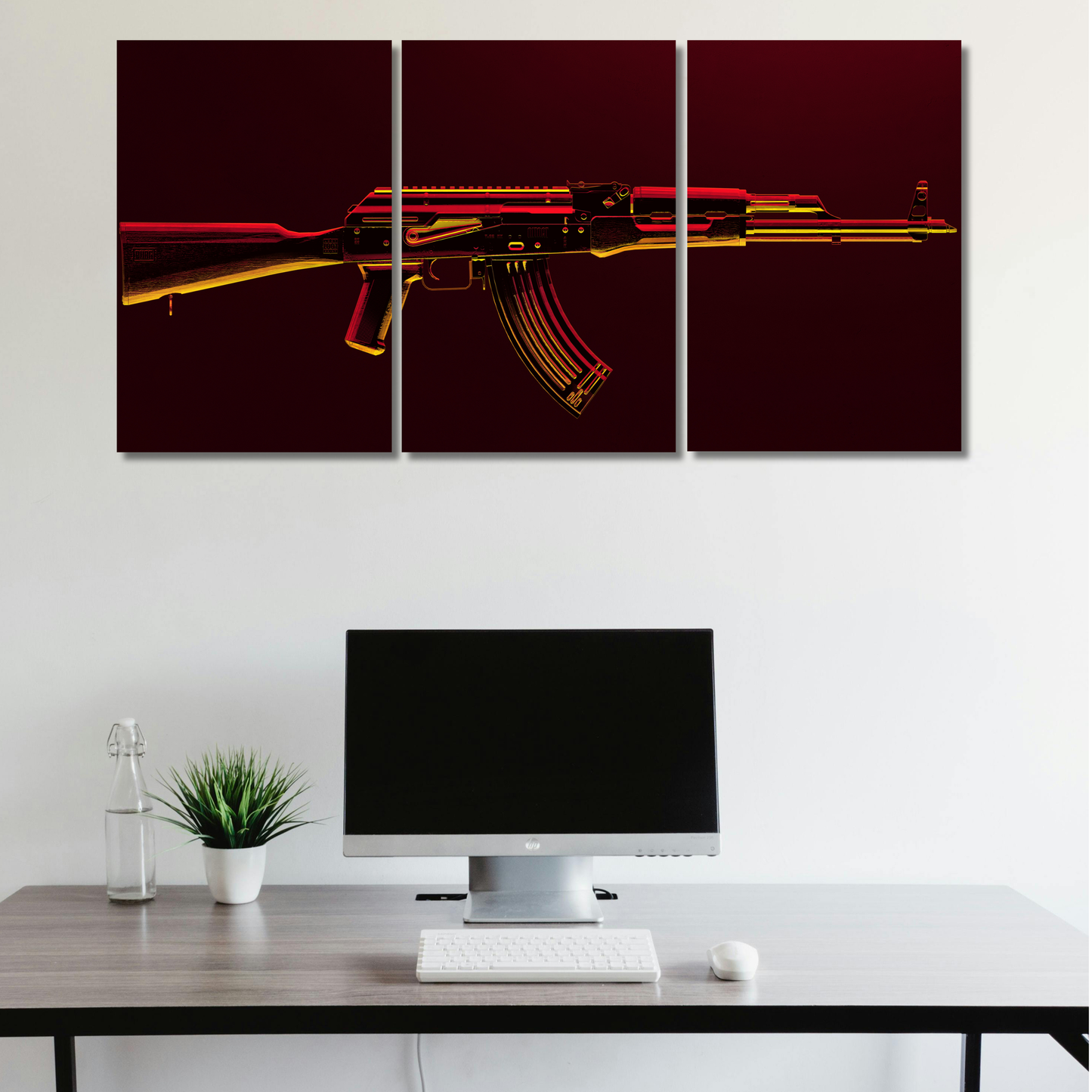 AK-47: Crimson Gold Triptych - Premium Metal Poster