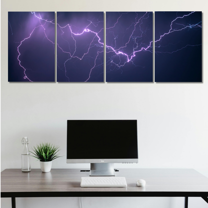 Purple Thunderstrike: Electric Storm - Premium Metal Poster