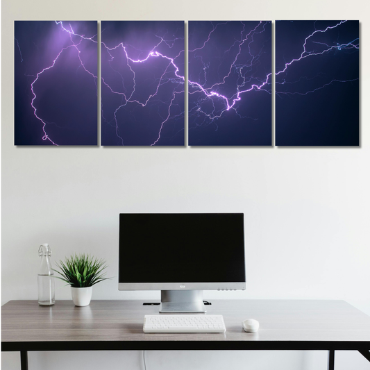 Purple Thunderstrike: Electric Storm - Premium Metal Poster