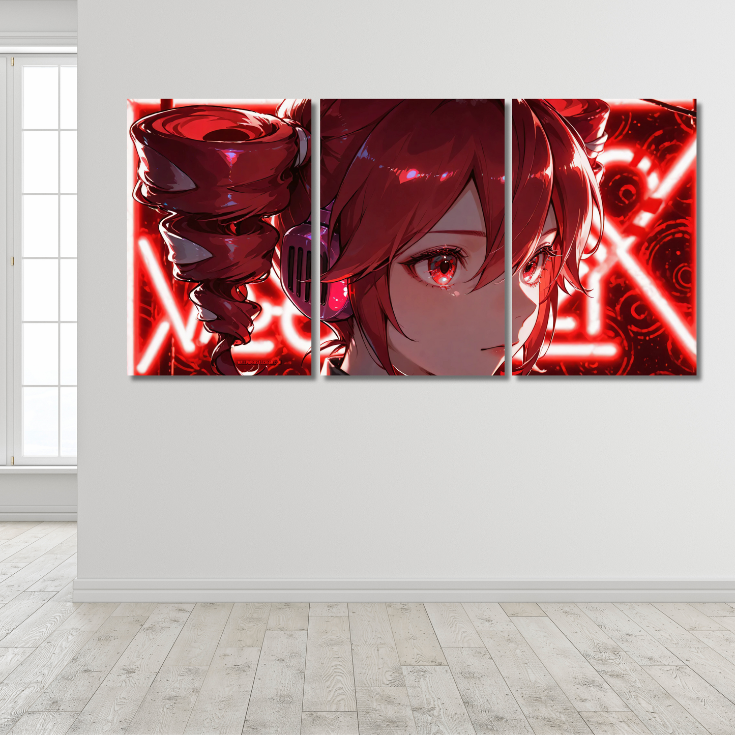 Scarlet Cyber-Girl: Anime - Premium Metal Poster