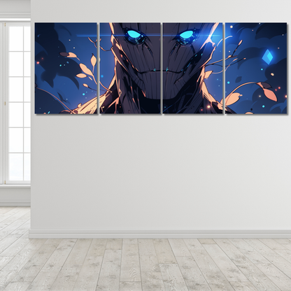 (Blue-Eyed Creature): "Azure Core: Sentinel - Premium Metal Poster