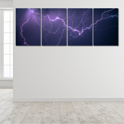 Purple Thunderstrike: Electric Storm - Premium Metal Poster